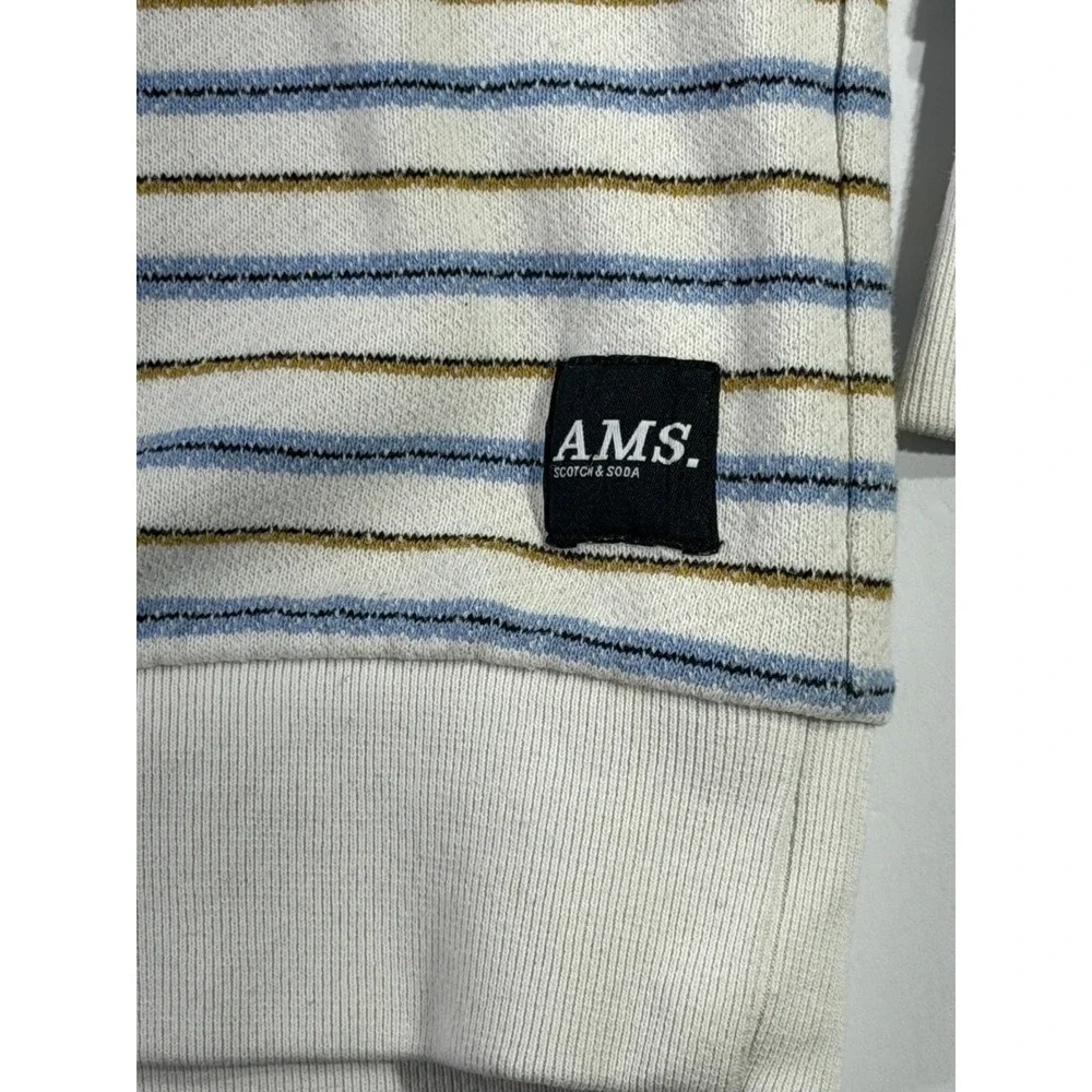 Scotch & Soda AMS Crewneck Sweatshirt Striped Knit Pullover Mens Medium‎